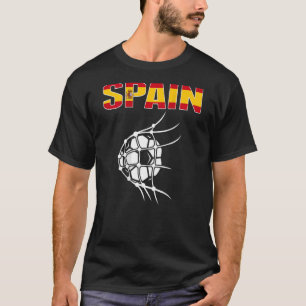 T-shirt Spain Soccer Ball In Net Goal Support
