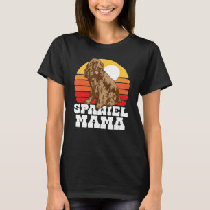 T-shirt Spaniel Mama Cute Retro Cocker 80s Sunset Vintage