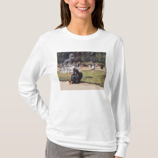 T-shirt Spaniel tibétain dans le parc (Devant)