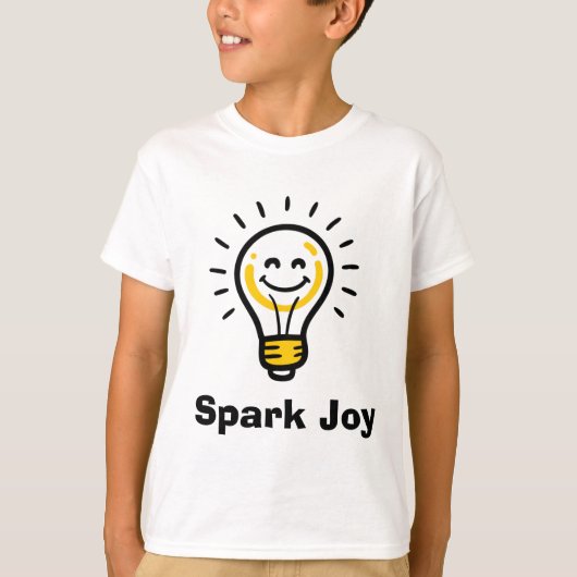 T-shirt Spark Joy Light Bulb Graphic Positive Vibes (Devant)