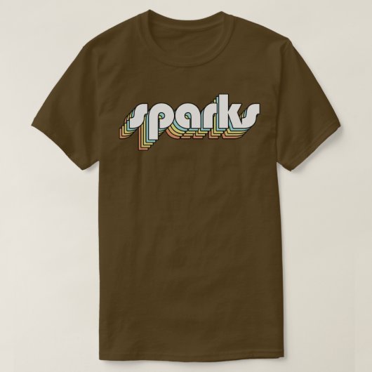 T-shirt Sparks Retro Typographie arc-en-ciel style défraîc (Design devant)