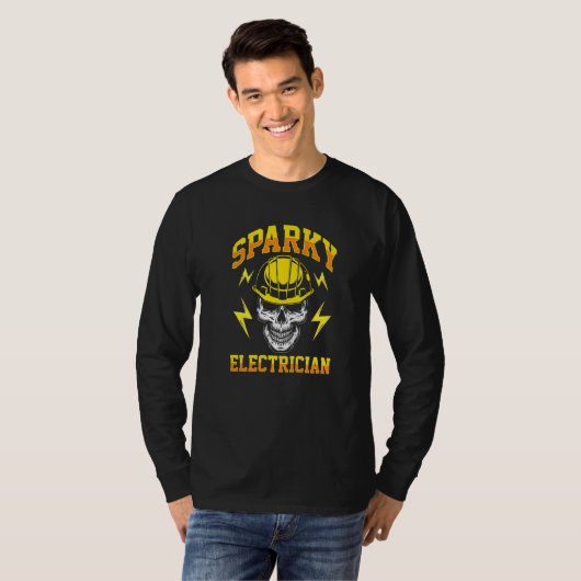 T-shirt Sparky Electrician Electricity Craftsman Lineworke (Devant entier)