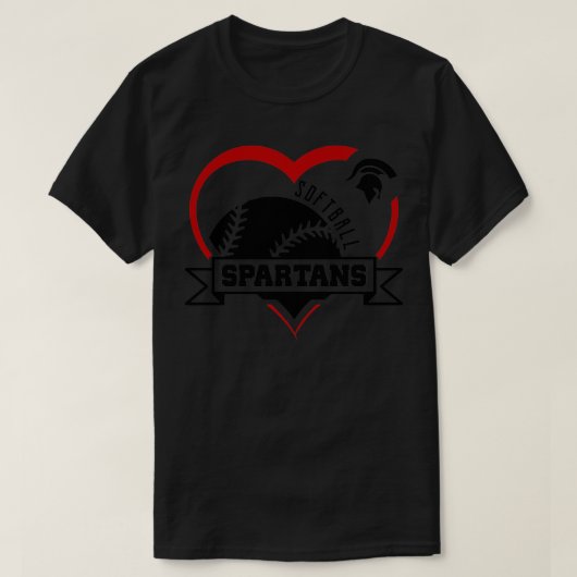 T-shirt Spartans Softball Heart Sport (Design devant)