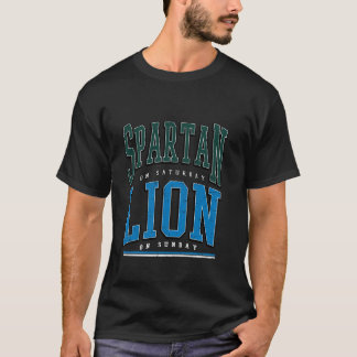 T-shirt Spartiate le samedi Lion le dimanche rétro Womens