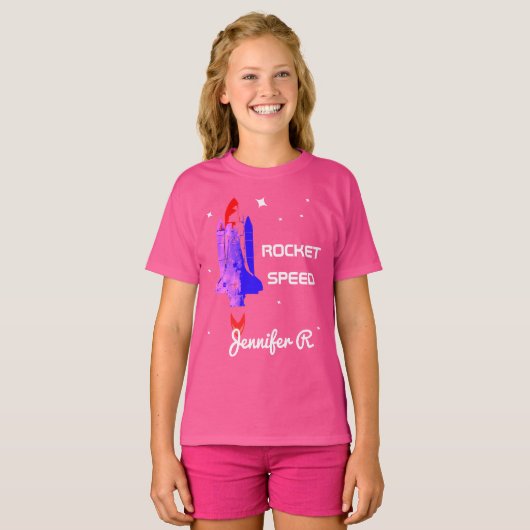 T-shirt spatial Rocket girl (Devant entier)