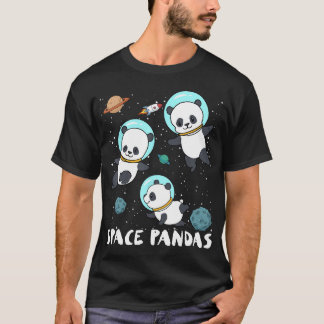 T-shirt Spatiale Pandas Drôle Astronaut Planet Voyage Tee