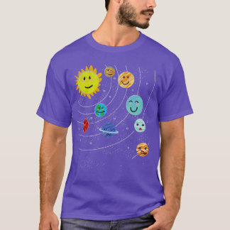T-shirt Spatialiste Planètes mignonnes Système Solaire Ast