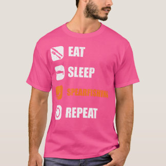 T-shirt Spearfisher Manger Sleep SpearFishing Répéter