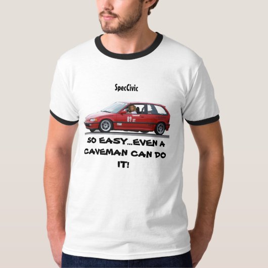 T-SHIRT SPECCIVIC, SI FACILE… MÊME UN HOMME DES CAVERNES (Devant)