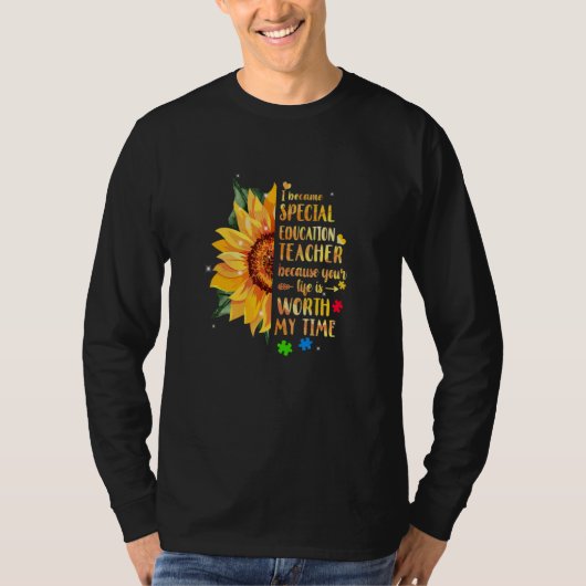 T-shirt Special Education Teacher Sunflower Autism Awarene (Devant)