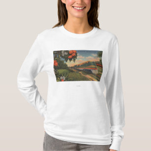 T-shirt Special orange de fleur de train