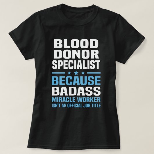 T-shirt Spécialiste des donneurs de sang (Design devant)