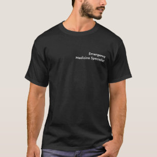 T-shirt Spécialiste en médecine d'urgence blanc-sur-noir
