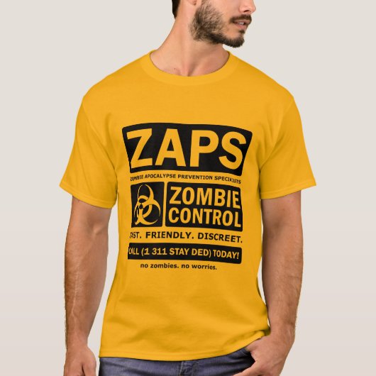 T-shirt Spécialiste en prévention d'apocalypse de zombi (Devant)