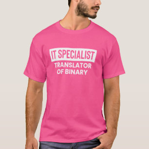 T-shirt Spécialiste Informatique Traducteur De Binary Tech