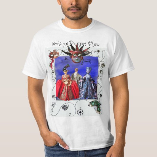 T-SHIRT SPECTACLE DE PUPPET ITALIENNE ANTIQUE, MASQUE DE M (Devant)