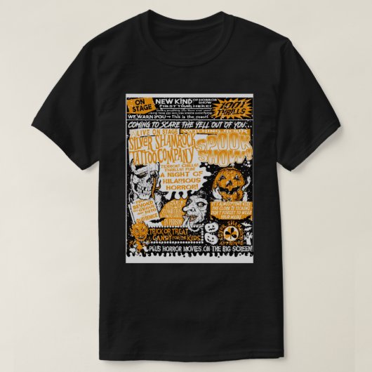 T-shirt Spectaculaire de Spookshow Shamrock en argent en O (Design devant)