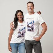 T-shirt Spectateurs observant l'affiche de skieur (Unisexe)