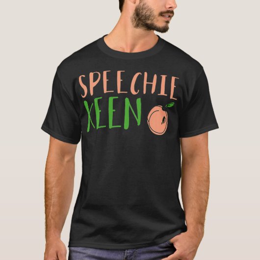 T-shirt Speech Therapeuist Peach Speechie Keen Premium (Devant)