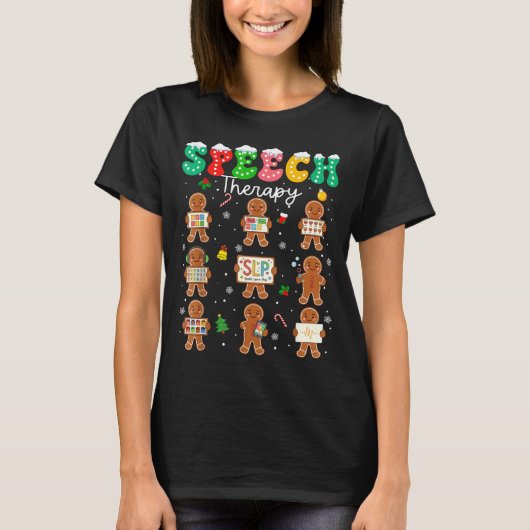 T-shirt Speech Therapy Christmas Slp Therapy Cookies Ginge (Devant)