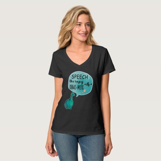 T-shirt Speech Therapy Is Dino Mite Speech Language Pathol (Devant entier)