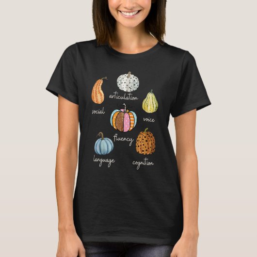 T-shirt Speech Therapy Pumpkin SLP Neurodiversity Fall Tea (Devant)