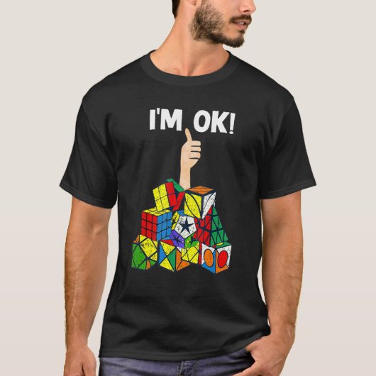 T-shirt Speed Cubing I'm Ok Math Cube Puzzle Solve Christm (Devant)