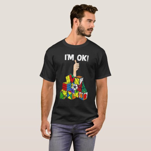 T-shirt Speed Cubing I'm Ok Math Cube Puzzle Solve Christm (Devant entier)