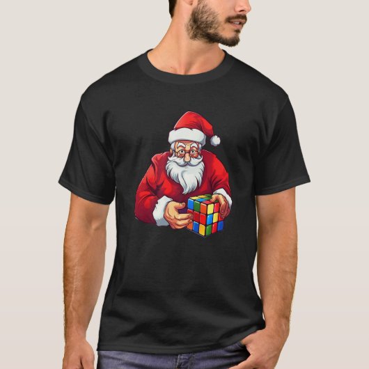 T-shirt Speed Cubing Master Père Noël Cuber Cube Noël Xma (Devant)
