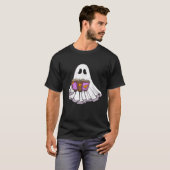 T-shirt Spell Book Reading Ghost Halloween Comic Ghost Kid (Devant entier)