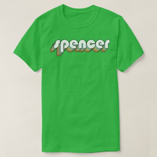 T-shirt Spencer Retro Typographie Arc-en-ciel style défraî (Design devant)