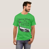 T-shirt Sperm Whale Connecticut State Animal Line Drawing  (Devant entier)