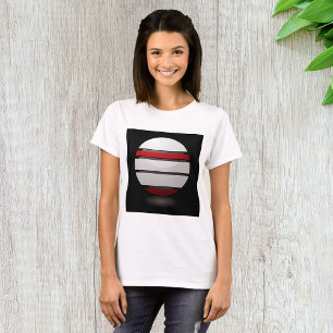 T-shirt Sphère Géométrique Abstraite Rouge Blanc Noir