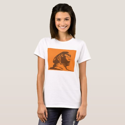 T-shirt Sphinx Égyptien Ancien Gras Orange Et Brown (Devant entier)