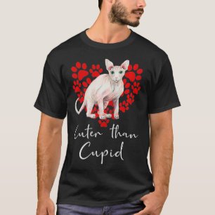 T-shirt Sphyn Cat Cuter que Cupid Valentines jour sans che