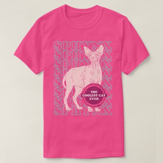 T-shirt Sphyn Coolest Chat sans cheveux propriétaire Chat (Design devant)
