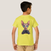 T-shirt Sphynx Cat Holding Game Controller (Dos entier)