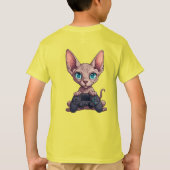 T-shirt Sphynx Cat Holding Game Controller (Dos)
