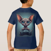T-shirt Sphynx Cat Holding Game Controller (Dos)