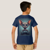 T-shirt Sphynx Cat Holding Game Controller (Dos entier)