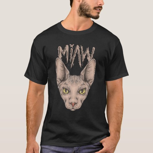 T-shirt Sphynx Cat Miaw (Devant)