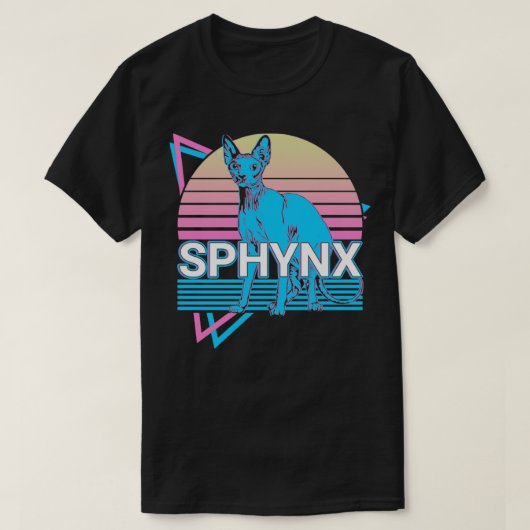 T-shirt Sphynx Cat Retro (Design devant)