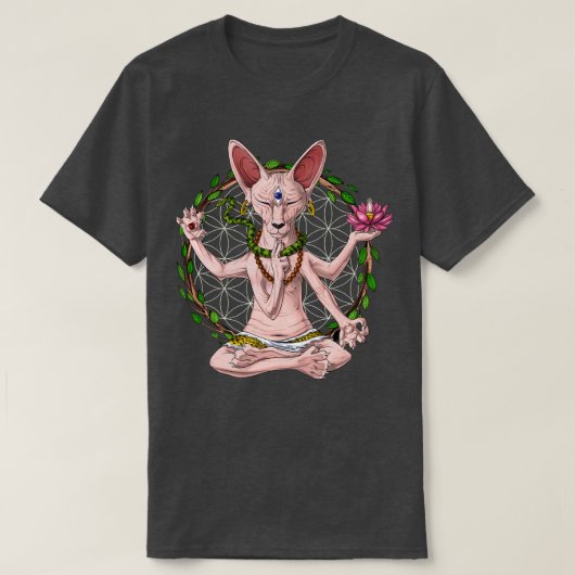 T-shirt Sphynx Cat Yoga (Design devant)