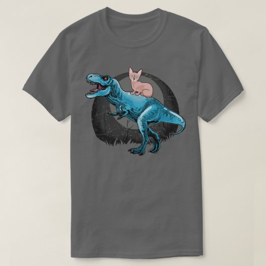 T-shirt Sphynx Chat équitation A TRex (Design devant)