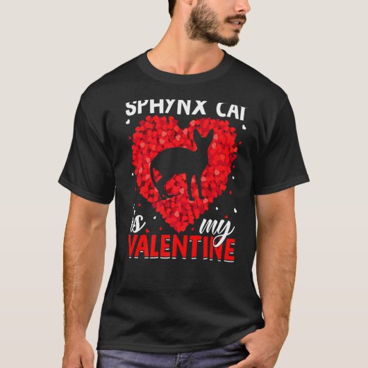 T-shirt Sphynx Chat Est Mon Valentine Funny Sphynx Chat Va (Devant)