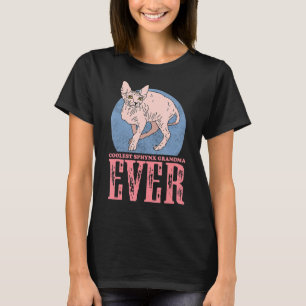 T-shirt Sphynx Chat Grand-mère Chat sans cheveux Propriéta
