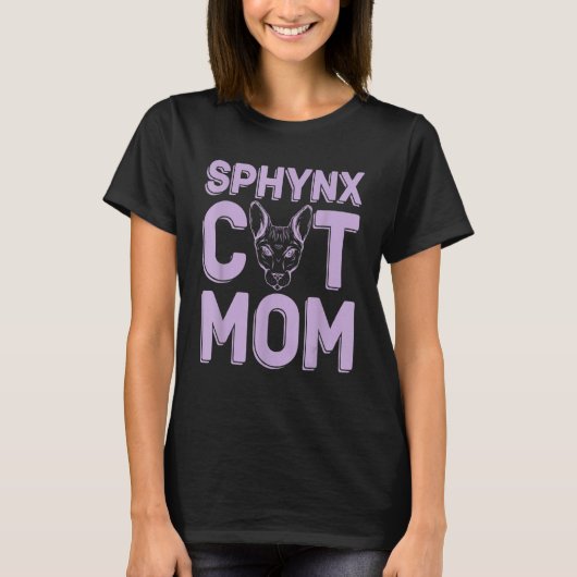 T-shirt Sphynx Chat Maman Sphinx Cheveux Chat (Devant)