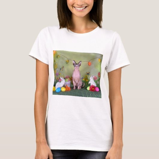 T-shirt Sphynx Chat Pâques (Devant)
