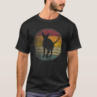 T-shirt Sphynx Chat Vintage détendu Retro Silhouette Les a