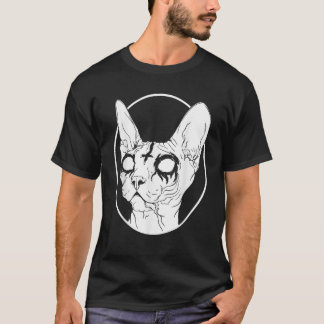 T-shirt Sphynx en métal mort Chat Sorcière esthétique cri